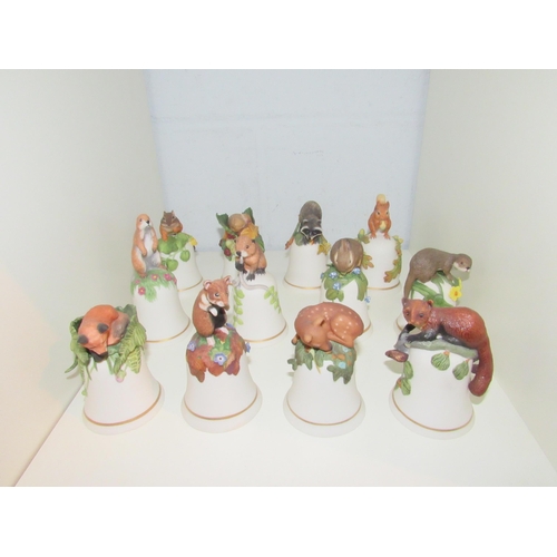 1368 - Twelve fine porcelain country animal bells