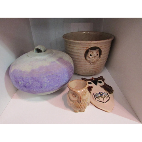 1379 - Studio ceramic items including owl related and Austrailian made  (R)  £0 G