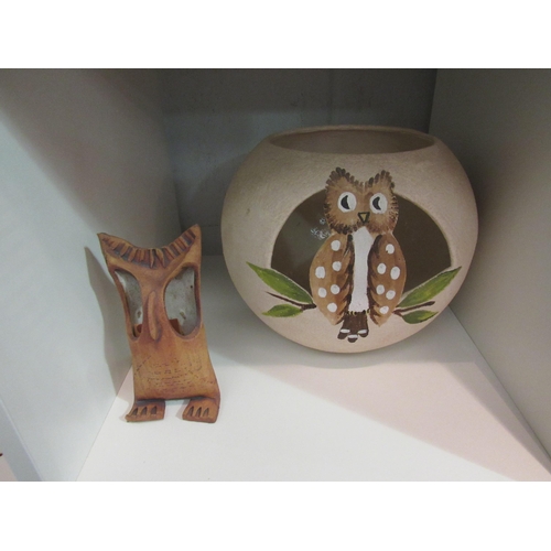 1379 - Studio ceramic items including owl related and Austrailian made  (R)  £0 G