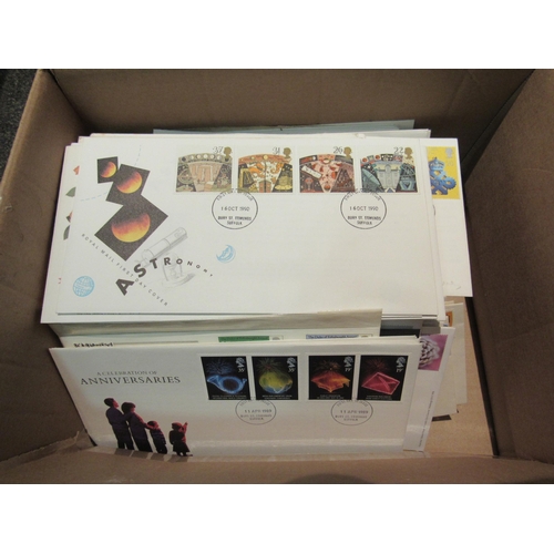 1400 - A box of first day covers and stamp albums