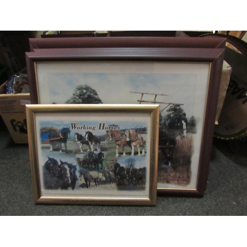 1404 - Four prints depicting mainly heavy horses in rural scenes by Peter Goodhall  (D)