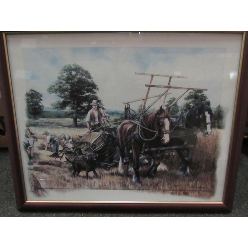 1404 - Four prints depicting mainly heavy horses in rural scenes by Peter Goodhall  (D)