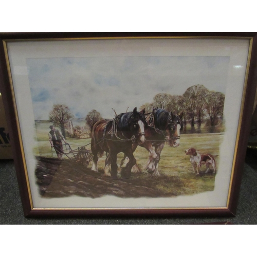 1404 - Four prints depicting mainly heavy horses in rural scenes by Peter Goodhall  (D)