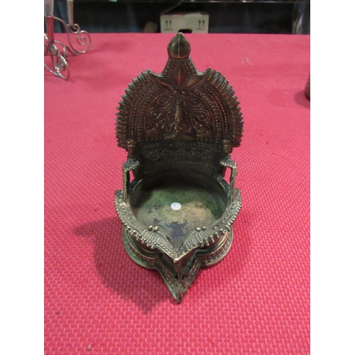 1461 - A late 19th/early 20th Century Gajalakshmi brass oil lamp  (R)  £40