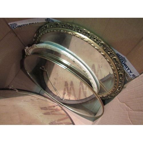 1468 - A box containing five mirrors including ornate gilt framed examples (5)  (E)  £10-20