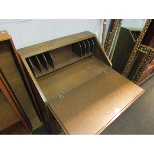 1022 - An Old Charm oak bureau with linenfold design, single drawer and twin door cupboard