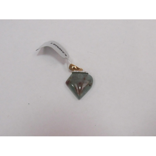 1290 - An aquaprase and diamond gold plated on 925 pendant, 3.3g  (E)  £15-20