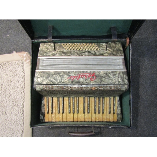 1470 - A vintage piano accordion, pearlescent body, cased