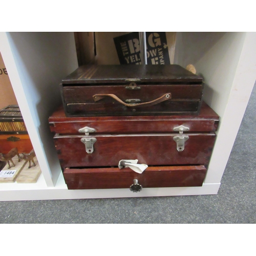 1485 - Two wooden jewellery boxes with contents