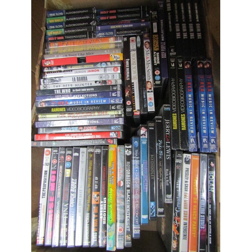 8093 - A collection of predominantly music reltated DVD's including The Rolling Stones, Marc Bolan, Ramones... 