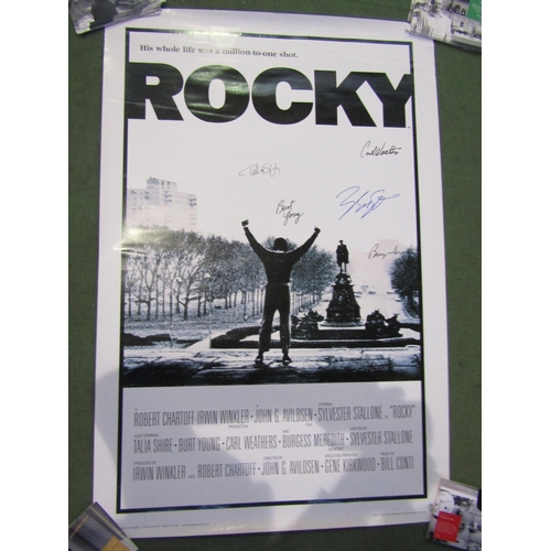 8137 - Three film posters, all bearing signatures; 'Rocky', 'Terminator 2' and 'Charlies Angels' (no proven... 