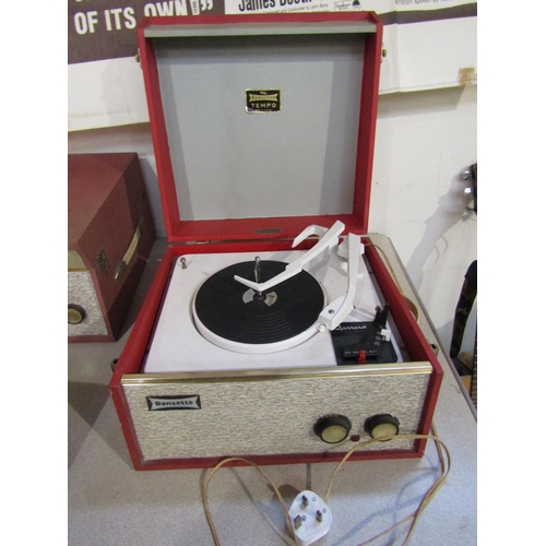 8165 - A vintage Dansette Tempo record player in red