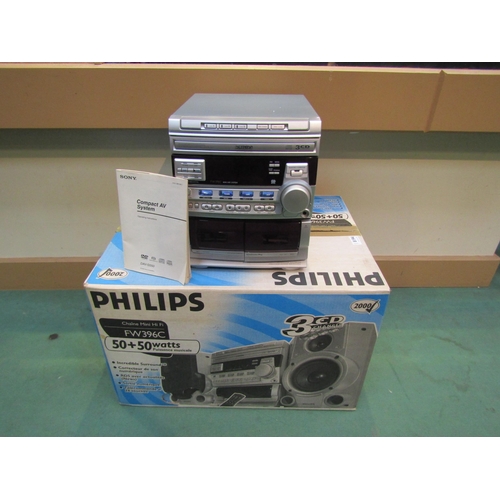 8194 - A boxed Philips FW396C 3CD mini hi-fi system