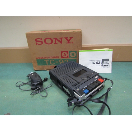 8205 - A Sony TC-92 Cassette-Corder, boxed    (E) £10-20