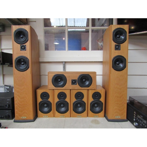 8239 - Ruark hi-fi surround sound speakers comprising a pair of Prologue One floorstanding speakers, four E... 