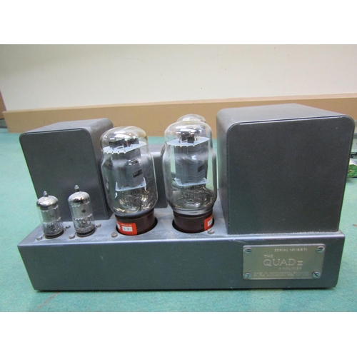 8247 - A pair of Quad II valve amplifiers, serial numbers 18871 and 20033 and a Quad 22 control unit with p... 