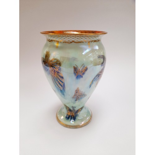 5112 - A Wedgwood Fairyland lustre butterfly pattern vase, 22cm tall