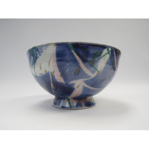 1433 - JANICE TCHALENKO (1942-2018) A large stoneware bowl decorated in enamels and unmarked. Circa 1980's,... 