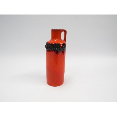 1434 - A small Krentz West German vase, form 208 with fat lava orange and black glaze, 18.5cm high  (R)  £2... 