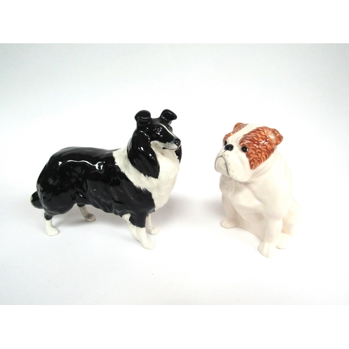 1878 - A Beswick Sheepdog, large, in gloss, model no. 1792, together with a Beswick Bulldog in gloss, model... 