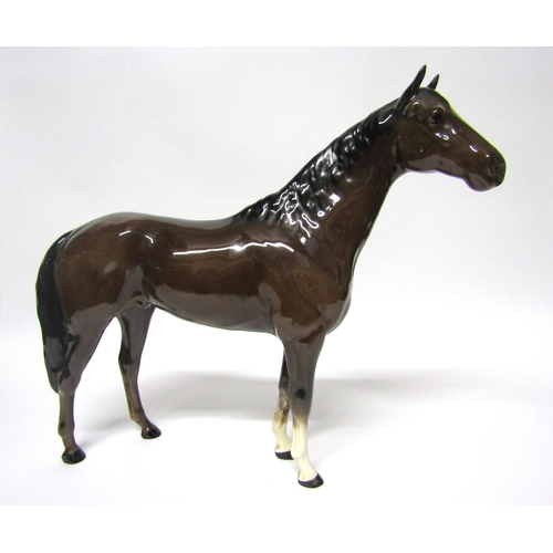 1904 - A Beswick Large Hunter Horse in brown gloss, model no. 1734