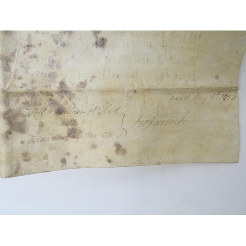 9071 - Conveyance (feoffment) for £7; 1 May 1654

William Houlden otherwise Rust of Bressingham in Norfolk,... 