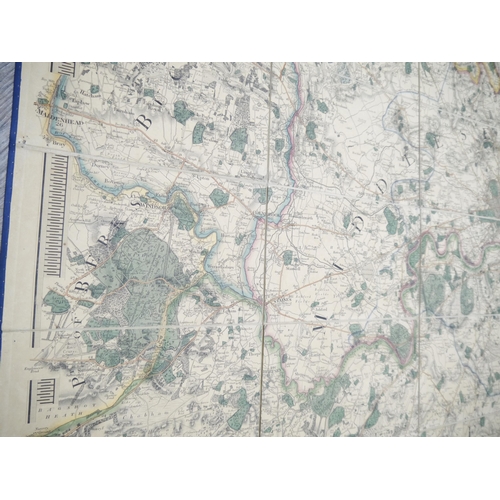 9043 - 'Froggett's Survey of the Country Thirty Miles round London. 1831', engraved folding map, hand colou... 