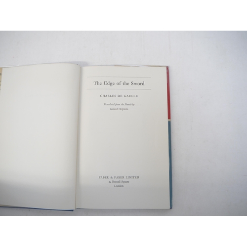 9089 - Charles de Gaulle: 'The Edge of the Sword', translated Gerard Hopkins, London, Faber & Faber, 1960, ... 