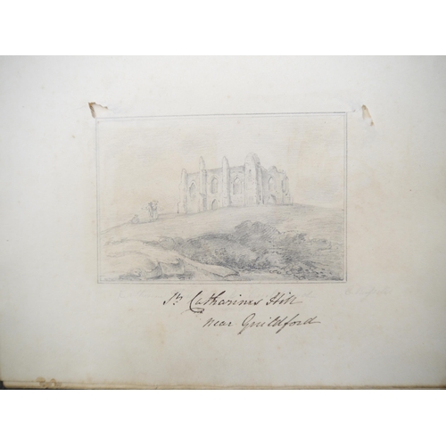 9099 - A commonplace album circa 1820, containing manuscript extracts, poetry and prose, and 9 well execute... 