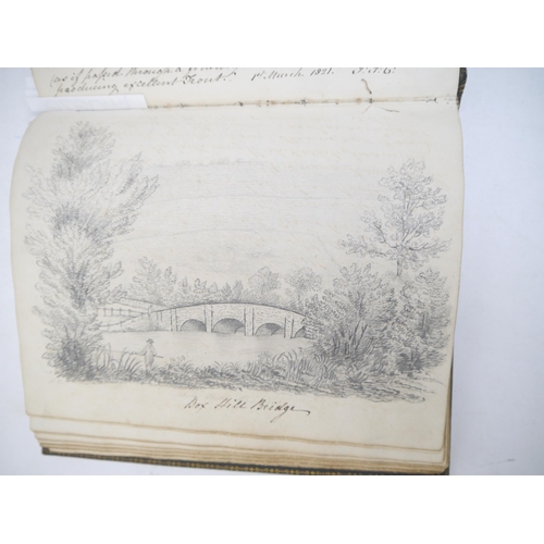 9099 - A commonplace album circa 1820, containing manuscript extracts, poetry and prose, and 9 well execute... 