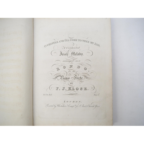 9104 - A bound volume of assorted engraved sheet music, circa 1820, 2 page manuscript title page at front, ... 