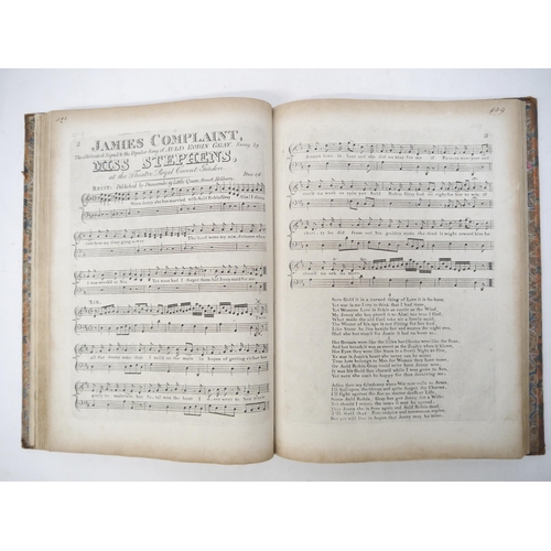 9104 - A bound volume of assorted engraved sheet music, circa 1820, 2 page manuscript title page at front, ... 