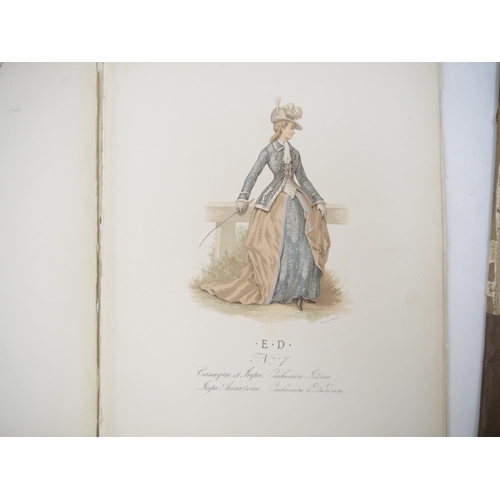 9107 - Five late 19th Century chromolithograph fashion plates by Henri Sicard, Paris lithographer active ci... 