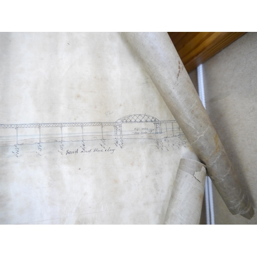 9109 - THE TAY BRIDGE. A late 19th Century manuscript plan depicting the first Tay Bridge, Dundee, Scotland... 