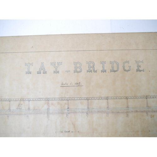 9109 - THE TAY BRIDGE. A late 19th Century manuscript plan depicting the first Tay Bridge, Dundee, Scotland... 