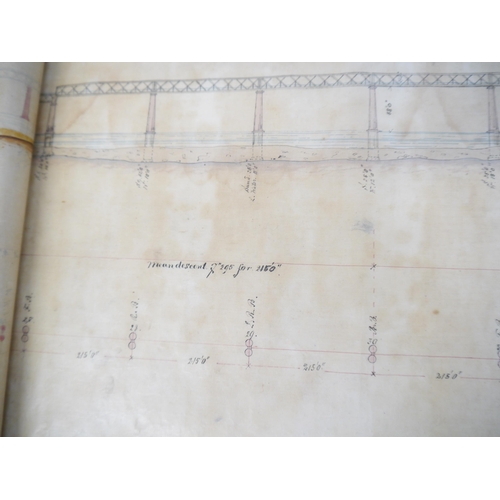 9109 - THE TAY BRIDGE. A late 19th Century manuscript plan depicting the first Tay Bridge, Dundee, Scotland... 