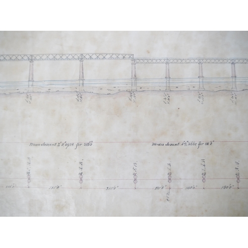 9109 - THE TAY BRIDGE. A late 19th Century manuscript plan depicting the first Tay Bridge, Dundee, Scotland... 