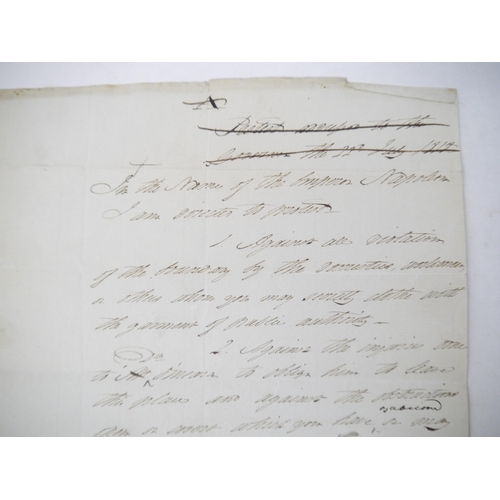 9114 - NAPOLEON ON ST HELENA, a collection of manuscript papers relating to the exile of Napoleon I (1769-1... 