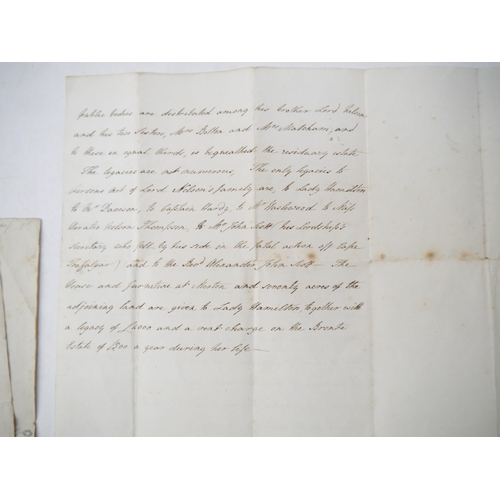 9115 - Horatio Nelson, 1st Viscount Nelson (1758-1805), a small quantity of ephemera relating to the death ... 