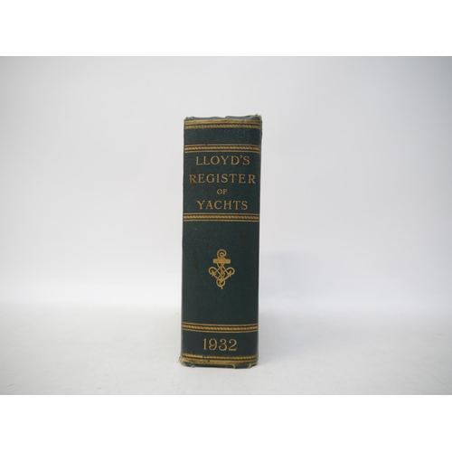 9118 - E.A. Halstead: 'Lloyd's Register of Yachts for the Year 1932', London, May 1932, 38 pages of coloure... 