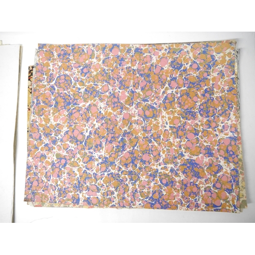 9211 - (Bookbinding). Approx 46 sheets of assorted marbled paper, various sizes from 36 x 44cm - 50 x 64cm,... 