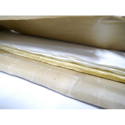 9212 - (Bookbinding). A packet containing approx. 60 sheets of J. Barcham Green Ltd. mould made white laid ... 