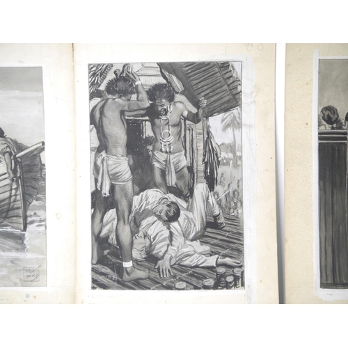 9220 - LEO BATES (1890-1957), three original pen, ink and wash illustrations on board, all appear to be rel... 