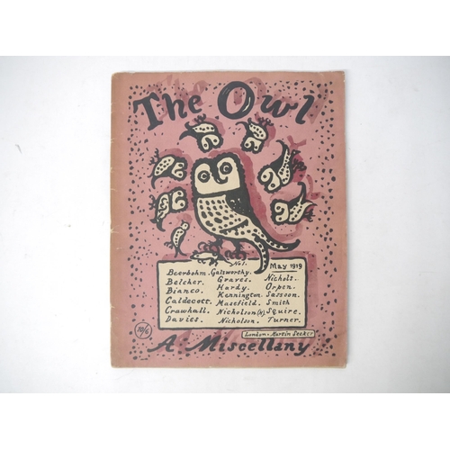 9238 - (William Nicholson), 'The Owl. A Miscellany', May 1919, No.1, 1st edition, literary journal edited b... 