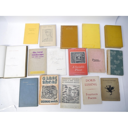 9245 - Assorted poetry etc, including Doris Lessing: 'Fourteen Poems', Scorpion Press, 1959, limited editio... 