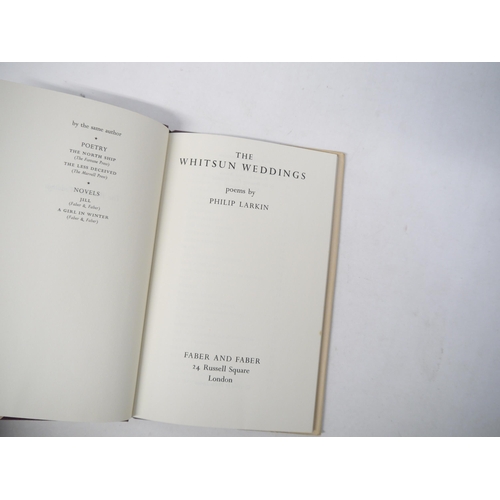 9250 - Philip Larkin: 'The Whitsun Weddings', London, Faber & Faber, 1964, 1st edition, original cloth gilt... 