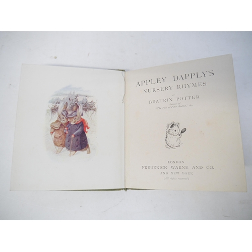 9268 - Beatrix Potter, 2 titles: 'Appley Dapply's Nursery Rhymes', London, Frederick Warne & Co, [1917], 1s... 