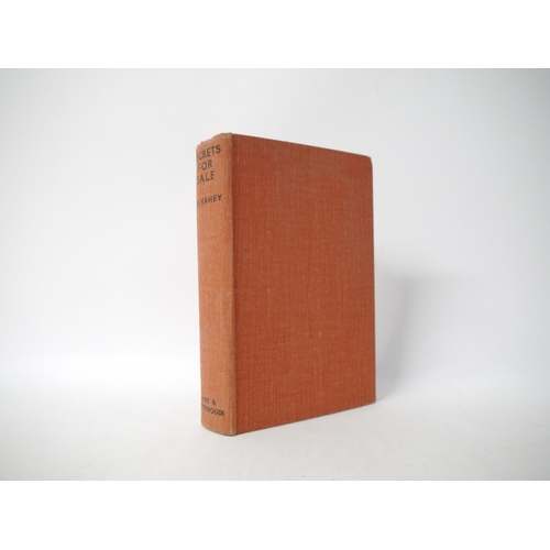 9334 - John Haslette Vahey: 'Secrets for Sale', London, Eyre & Spottiswoode, 1935, 1st edition,  original c... 