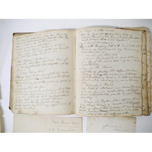 9140 - A manuscript book containing a good quantity of circa late 18th to mid 19th Century entries, includi... 