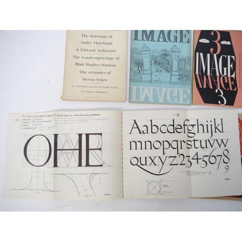 9164 - A box of Typography, Printing, Private Press books, including 'Alphabet and Image', James Shand Shen... 